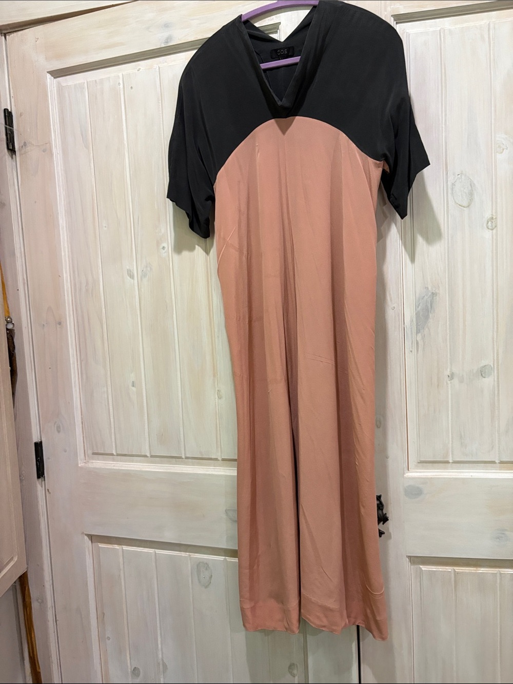 COS Two-Tone Black and Dusty Rose Maxi Dress